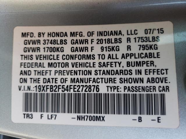 Photo 10 from auction – 2015 HONDA CIVIC LX with VIN 19XFB2F54FE272876