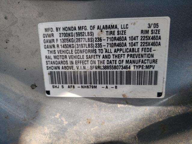 Photo 10 from auction – 2005 HONDA ODYSSEY TO with VIN 5FNRL38855B073464