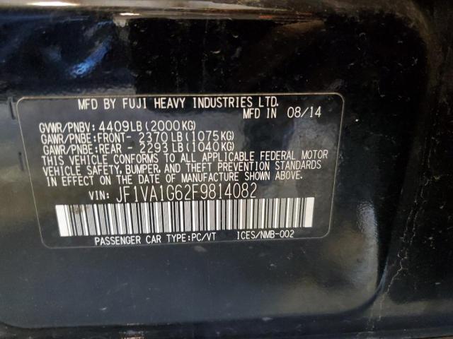 Photo 10 from auction – 2015 SUBARU WRX LIMITE with VIN JF1VA1G62F9814082