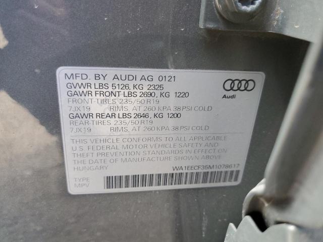 Photo 10 from auction – 2021 AUDI Q3 PREMIUM with VIN WA1EECF35M1078617
