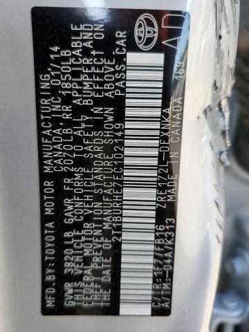 Photo 10 from auction – 2014 TOYOTA COROLLA L with VIN 2T1BURHE7EC102149