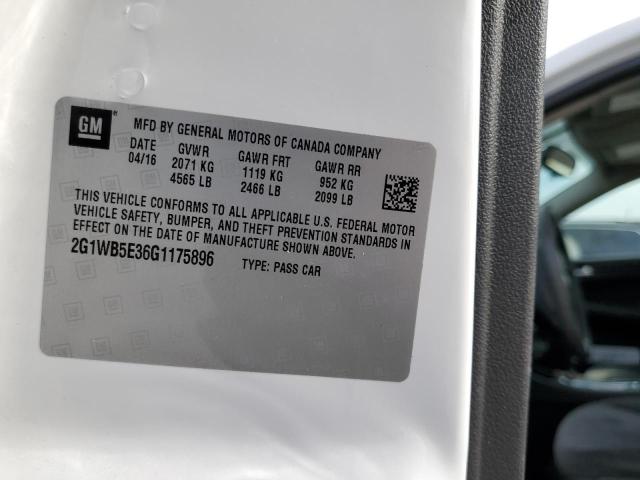 Photo 10 from auction – 2016 CHEVROLET IMPALA LIM with VIN 2G1WB5E36G1175896