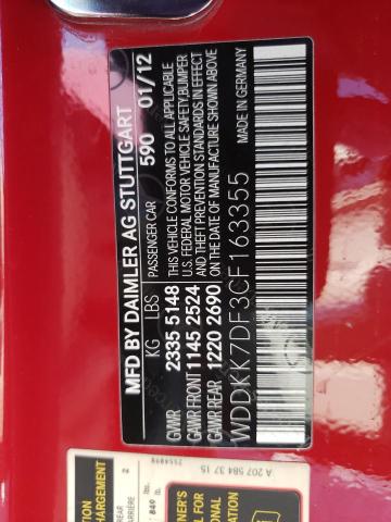 Foto 10 de la subasta – 2012 MERCEDES-BENZ E 550 con VIN WDDKK7DF3CF163355