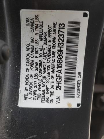Photo 10 from auction – 2009 HONDA CIVIC EX with VIN 2HGFA16809H323713
