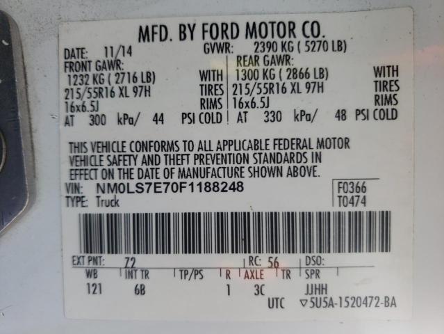 Photo 10 from auction – 2015 FORD TRANSIT with VIN NM0LS7E70F1188248