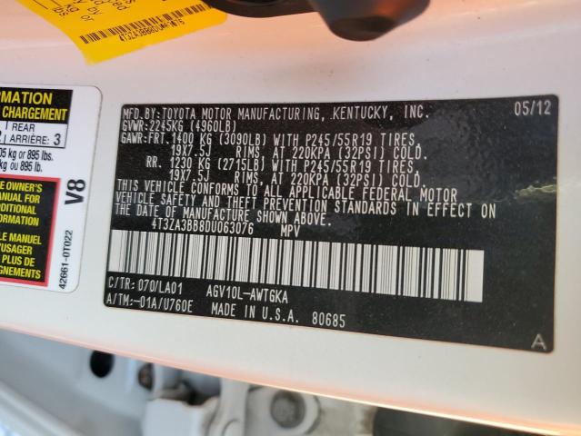Photo 10 from auction – 2013 TOYOTA VENZA LE with VIN 4T3ZA3BB8DU063076