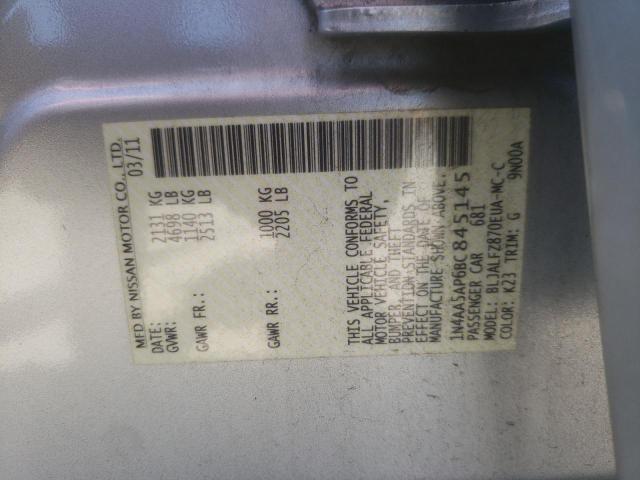 Photo 10 from auction – 2011 NISSAN MAXIMA S with VIN 1N4AA5AP6BC845145