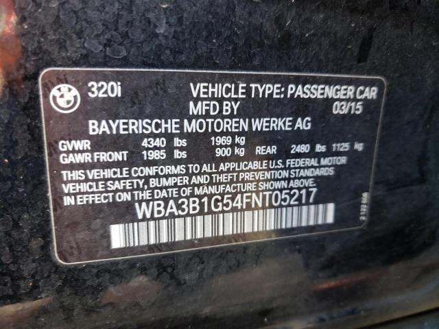 Photo 10 from auction – 2015 BMW 320 I with VIN WBA3B1G54FNT05217