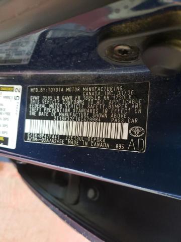 Photo 10 from auction – 2006 TOYOTA COROLLA CE with VIN 2T1BR32E16C629984