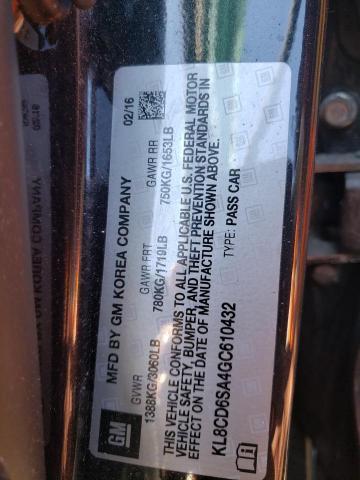 Photo 10 from auction – 2016 CHEVROLET SPARK 1LT with VIN KL8CD6SA4GC610432