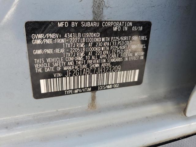 Photo 10 from auction – 2018 SUBARU CROSSTREK with VIN JF2GTABC7JH323209