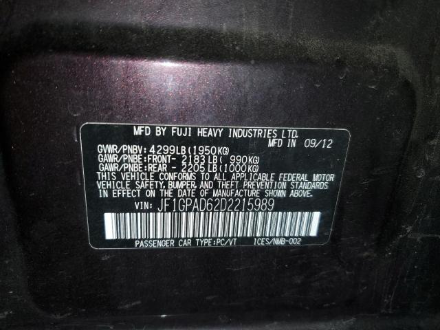 Photo 10 from auction – 2013 SUBARU IMPREZA PR with VIN JF1GPAD62D2215989
