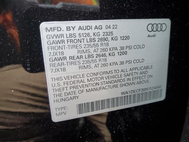 Photo 10 from auction – 2022 AUDI Q3 PREMIUM with VIN WA1DECF39N1124446