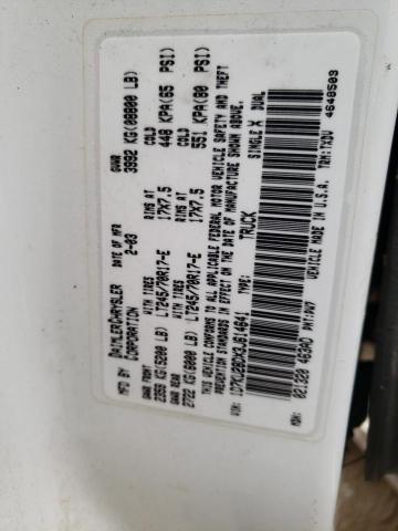 Zdjęcie 10 z aukcji – 2003 DODGE RAM 2500 S z VIN 1D7KU28DX3J614641