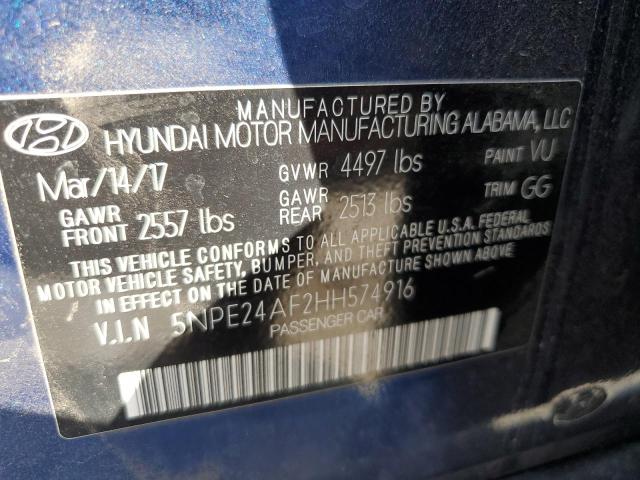 Photo 10 from auction – 2017 HYUNDAI SONATA SE with VIN 5NPE24AF2HH574916