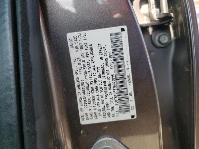 Photo 10 from auction – 2007 ACURA RDX TECHNO with VIN 5J8TB18577A024895