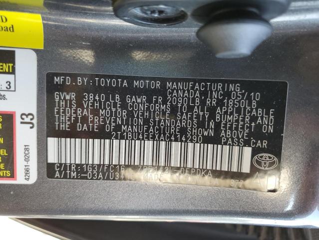 Photo 10 from auction – 2010 TOYOTA COROLLA BA with VIN 2T1BU4EEXAC414290