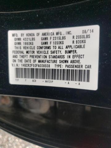 Photo 10 from auction – 2015 HONDA ACCORD SPO with VIN 1HGCR2F50FA008508