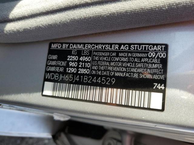 Photo 10 from auction – 2001 MERCEDES-BENZ E 320 with VIN WDBJH65J41B244529
