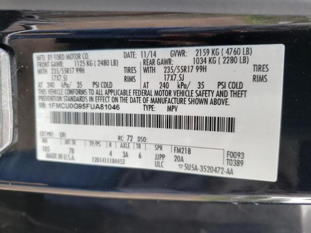Photo 10 from auction – 2015 FORD ESCAPE SE with VIN 1FMCU0G95FUA81046