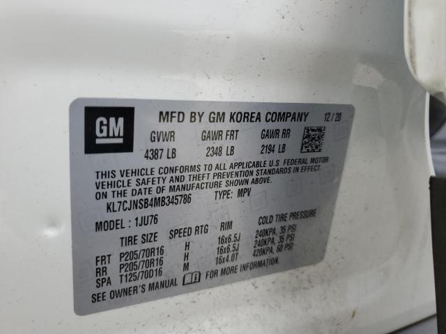 Photo 10 from auction – 2021 CHEVROLET TRAX LS with VIN KL7CJNSB4MB345786