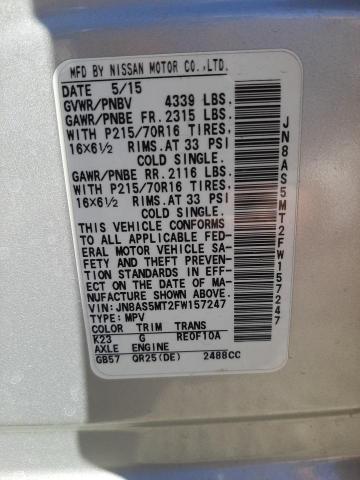 Photo 10 from auction – 2015 NISSAN ROGUE SELE with VIN JN8AS5MT2FW157247