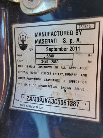 Photo 10 from auction – 2012 MASERATI QUATTROPOR with VIN ZAM39JKA3C0061387