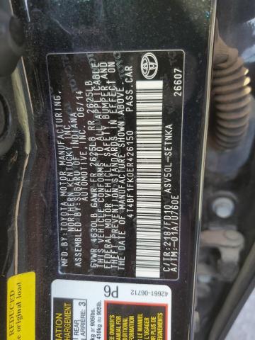 Photo 10 from auction – 2014 TOYOTA CAMRY L with VIN 4T4BF1FK0ER426150