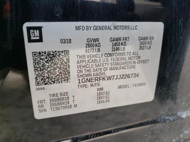 Photo 10 from auction – 2018 CHEVROLET TRAVERSE L with VIN 1GNERFKW7JJ226734