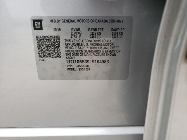 Photo 10 from auction – 2020 CHEVROLET IMPALA PRE with VIN 2G1105S39L9104983