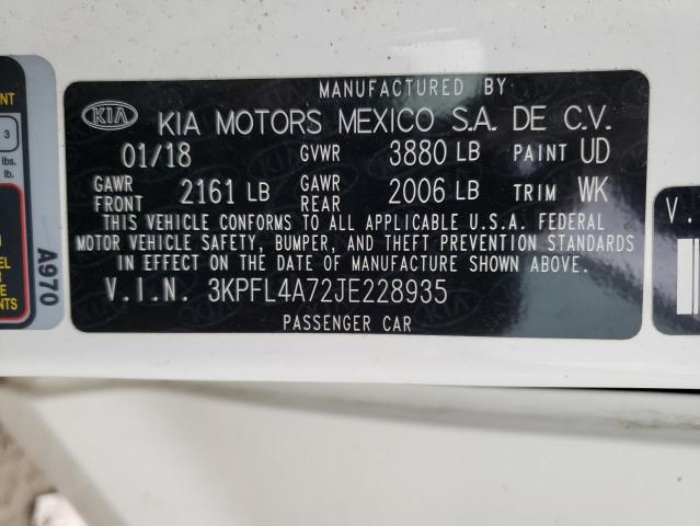 Photo 10 from auction – 2018 KIA FORTE LX with VIN 3KPFL4A72JE228935