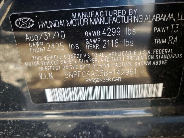 Photo 10 from auction – 2011 HYUNDAI SONATA SE with VIN 5NPEC4AC3BH142961