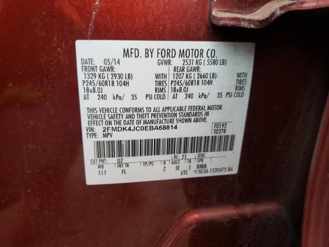 Photo 10 from auction – 2014 FORD EDGE SEL with VIN 2FMDK4JC0EBA68814