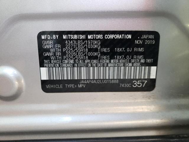 Photo 10 from auction – 2020 MITSUBISHI OUTLANDER with VIN JA4AP4AU2LU015888