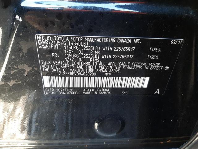 Photo 10 from auction – 2017 TOYOTA RAV4 XLE with VIN 2T3RFREV9HW628290