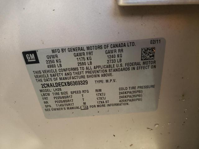 Photo 10 from auction – 2011 CHEVROLET EQUINOX LT with VIN 2CNALDECXB6369329