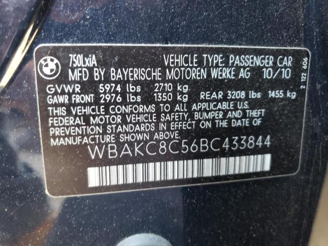 Photo 10 from auction – 2011 BMW 750LXI with VIN WBAKC8C56BC433844