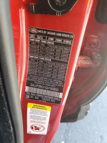 Photo 10 from auction – 2016 LAND ROVER RANGE ROVE with VIN SALVP2BG1GH165650
