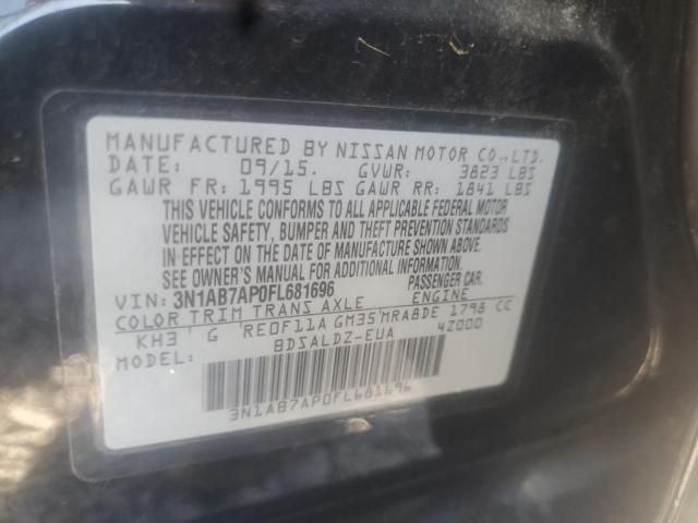 Photo 10 from auction – 2015 NISSAN SENTRA S with VIN 3N1AB7AP0FL681696