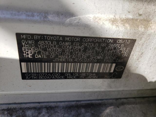 Photo 10 from auction – 2013 LEXUS GS 350 with VIN JTHBE1BL4D5023716