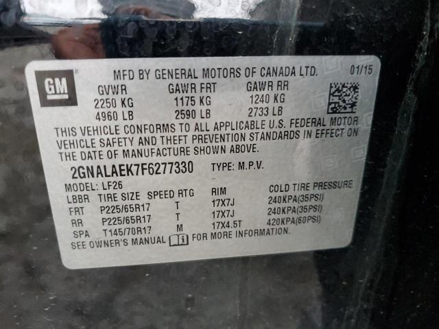 Photo 10 from auction – 2015 CHEVROLET EQUINOX LS with VIN 2GNALAEK7F6277330
