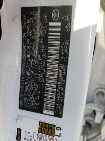 Photo 10 from auction – 2004 TOYOTA PRIUS with VIN JTDKB22U640080120