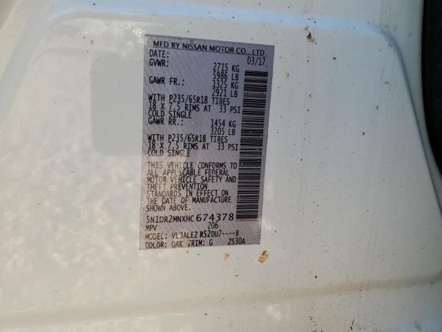 Photo 10 from auction – 2017 NISSAN PATHFINDER with VIN 5N1DR2MNXHC674378