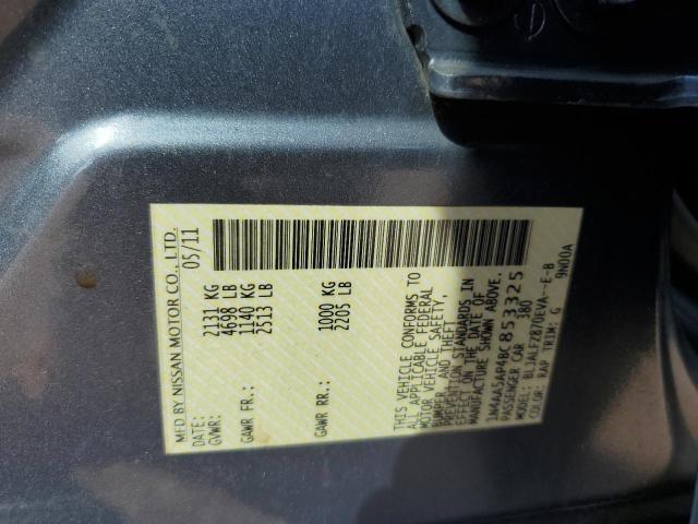 Photo 10 from auction – 2011 NISSAN MAXIMA S with VIN 1N4AA5AP4BC853325
