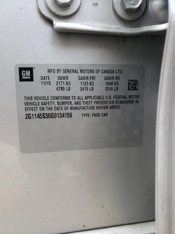Photo 10 from auction – 2016 CHEVROLET IMPALA LTZ with VIN 2G1145S36G9134159