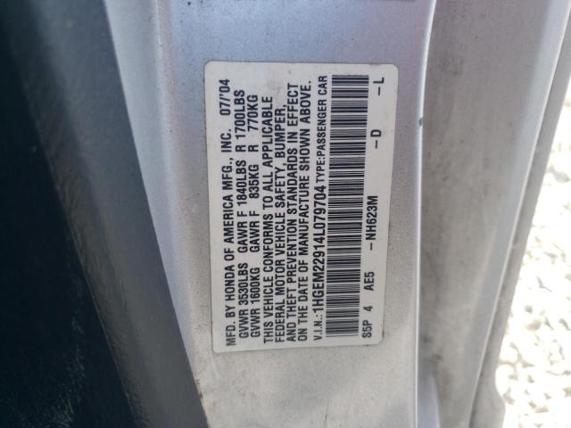 Photo 10 from auction – 2004 HONDA CIVIC EX with VIN 1HGEM22914L079704