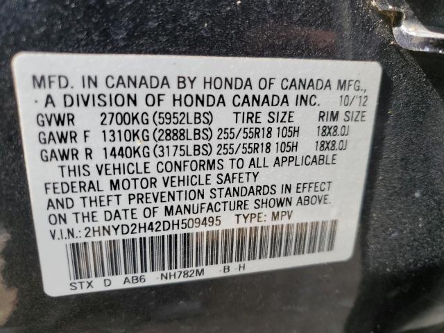 Photo 10 from auction – 2013 ACURA MDX TECHNO with VIN 2HNYD2H42DH509495