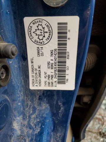 Photo 10 from auction – 2014 HONDA CIVIC LX with VIN 2HGFB2E49EH014236
