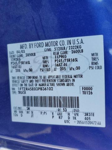 Photo 10 from auction – 2003 FORD RANGER SUP with VIN 1FTZR45E03PB36102