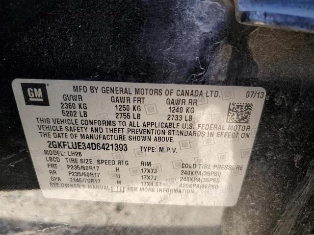 Photo 10 from auction – 2013 GMC TERRAIN SL with VIN 2GKFLUE34D6421393
